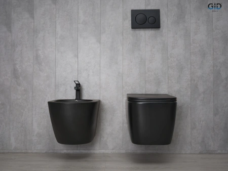 Унитаз подвесной Gid Cuadrado 62255Y черный с сиденьем микролифт безободковый