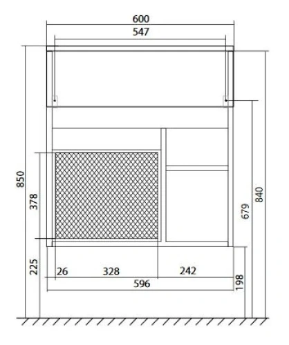 Тумба с раковиной 1MarKa Mira У75328 60х30 подвесная цвет белый - фото 3