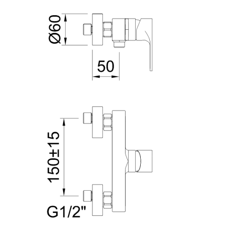 Смеситель Clever ROCKET 62082 настенный черный