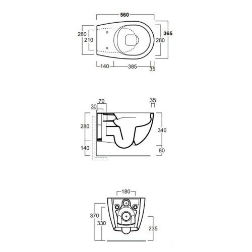 Чаша унитаза подвесная Simas Vignoni VI18 cemento matt цвет серый без сиденья безободковая каскадный смыв - фото 2