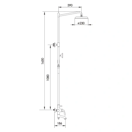Душевая стойка Rose R0236H настенная цвет черный