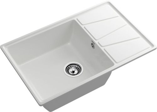 Кухонная мойка Granfest Vertex V-780L иней 80х50 цвет белый поверхность матовая - фото 2