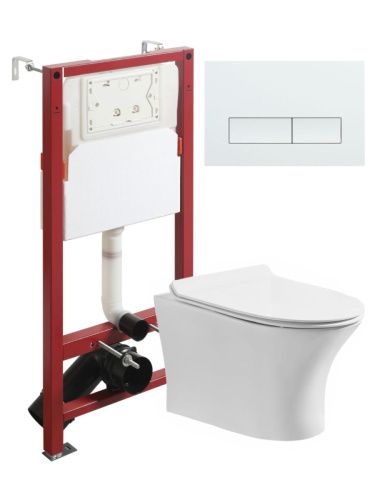 Комплект унитаз с инсталляцией и клавишей смыва Orange CI01-100W+APB288 - фото 2
