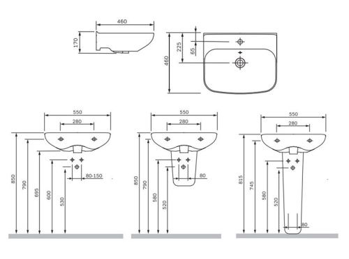 Раковина из сантехнического фарфора Am.Pm Like C804221WH 60х50 подвесная цвет белый 1 отверстие под смеситель - фото 5