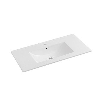 Раковина из сантехнического фарфора Vincea VBS-13100 100х50 встраиваемая цвет белый 1 отверстие под смеситель