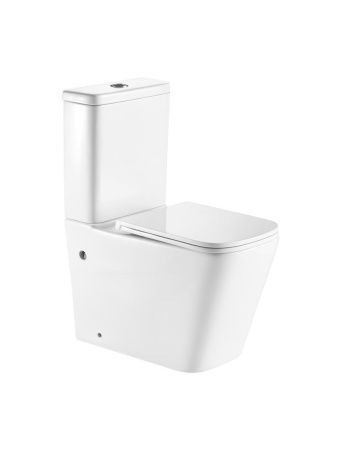 Унитаз напольный с бачком Teymi Helmi T40327 белый с сиденьем микролифт безободковый каскадный смыв