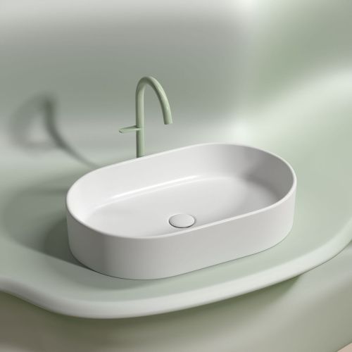 Раковина из сантехнического фарфора Ceramica Nova ELEMENT CN6048MW 60х40 накладная цвет белый без отверстий под смеситель - фото 4