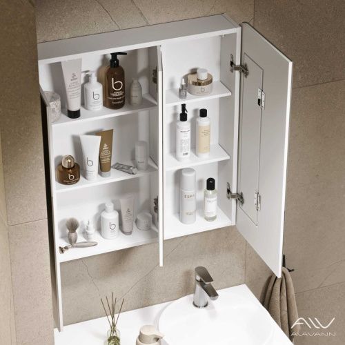 Зеркало-шкаф Alavann Cosmetic ALV0727001 80х80 подвесной цвет белый - фото 2
