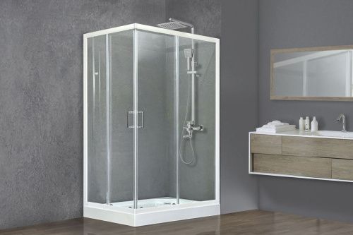 Душевой уголок Royal Bath HP RB8120HP-T-R 120х80 стекло прозрачное профиль белый с поддоном