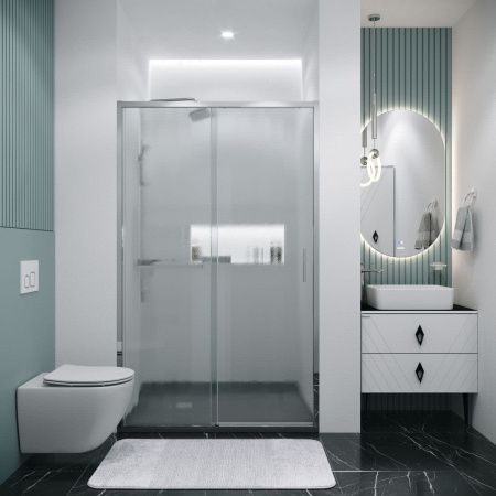 Душевая дверь Grossman Style 100.K33.05.130.10.02 130х195 стекло текстурное профиль хром