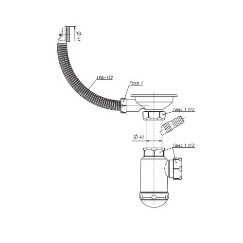 Сифон Granula СФ-0021 хром - фото 3
