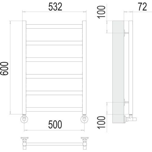 Полотенцесушитель водяной Terminus 4670078529893 55х60 хром - фото 3