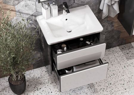 Тумба под раковину Roca Ronda ZRU9302963 60х40 подвесная цвет белый/серый