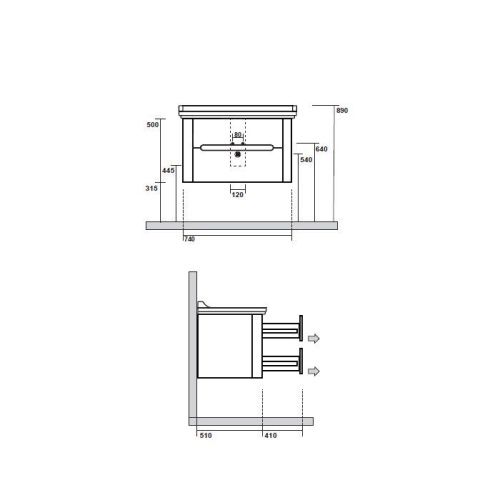 Тумба под раковину Kerasan Waldorf 925630 80х60 цвет белый - фото 2