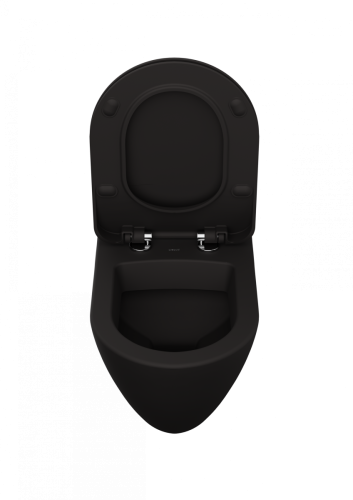 Чаша унитаза подвесная Creavit TERRA TP325-11SM00E-0000 цвет черный без сиденья душевой смыв - фото 3