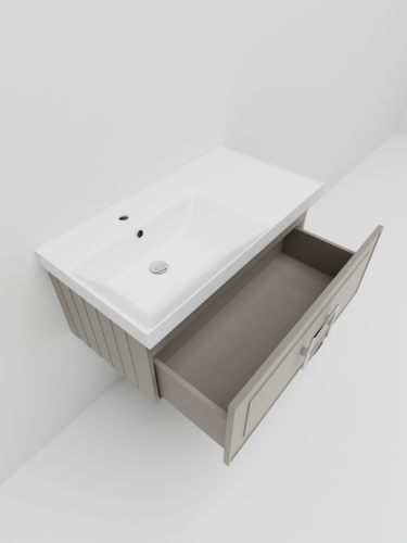 Тумба с раковиной La Fenice CUBO NFNC-01-CUB-C-90-1-90L 90х50 подвесная цвет бежевый - фото 5