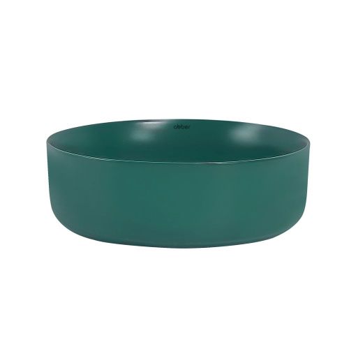 Раковина из сантехнического фаянса Abber BEQUEM AC2108MBG 40х40 накладная цвет зеленый без отверстий под смеситель - фото 3