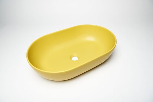 Раковина из сантехнического фарфора Galassia Dream 7308OC 60х40 накладная цвет желтый - фото 4