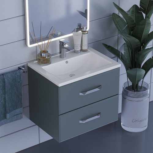 Тумба с раковиной Uperwood Foster 291020539 60х40 цвет серый - фото 4