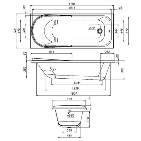 Каркас для ванны Am.Pm Like W80A-170-070W-R