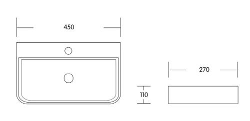 Раковина из сантехнического фарфора Milleau MIEL MU0072B-GW 50х30 накладная цвет белый 1 отверстие под смеситель - фото 2