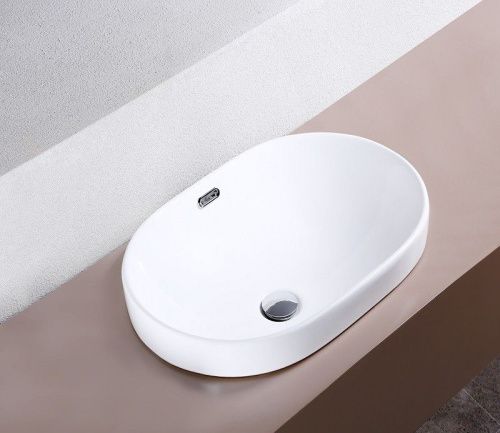 Раковина из сантехнического фаянса CeramaLux 5006C 60х40 встраиваемая цвет белый без отверстий под смеситель - фото 3