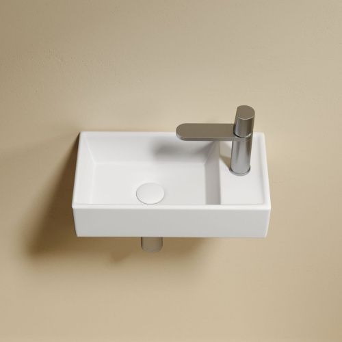 Раковина из сантехнического фарфора Ceramica Nova ELEMENT CN6051LMW 40х20 подвесная цвет белый 1 отверстие под смеситель - фото 4