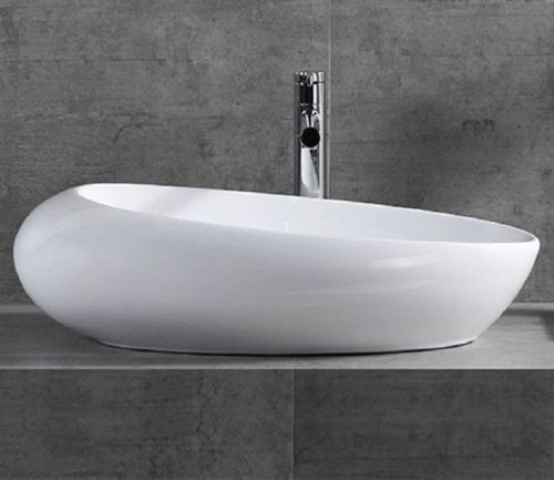 Раковина из сантехнического фаянса CeramaLux 7807 70х50 накладная цвет белый без отверстий под смеситель - фото 4