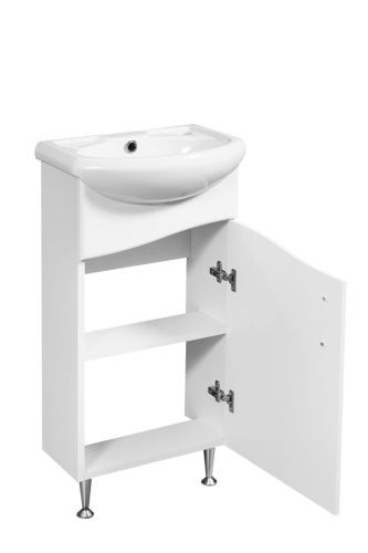 Тумба под раковину Stella Polar Волна SP-00000230 40х20 напольная цвет белый - фото 4