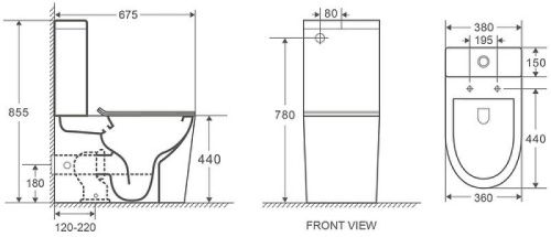 Унитаз напольный с бачком WeltWasser WW SALZBACH 001 XL GL-WT (10000008266) белый с сиденьем микролифт безободковый душевой смыв - фото 2