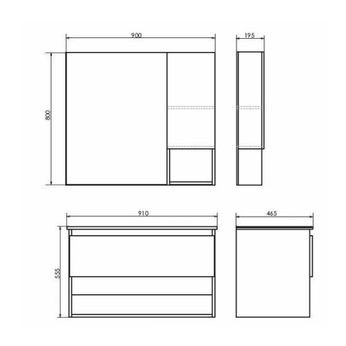 Зеркало-шкаф Comforty Бордо 00-00006663CF 90х80 подвесной цвет коричневый - фото 2
