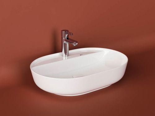 Раковина из сантехнического фарфора Ceramica Nova MODO CN2004 60х50 накладная цвет белый 1 отверстие под смеситель - фото 3