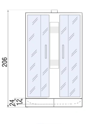 Душевая кабина River NARA 10000002159 80х80 четверть круга без крыши ориентация универсальная - фото 2