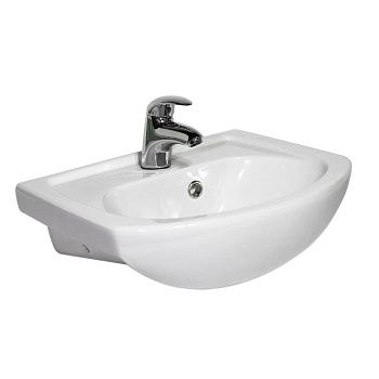 Раковина керамическая Onika Дора 604701 50х40 накладная цвет белый 1 отверстие под смеситель