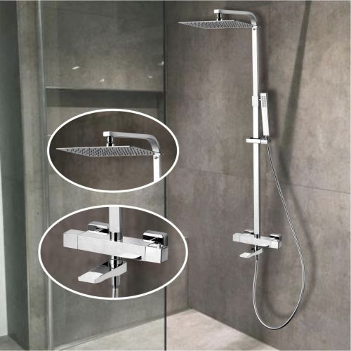 Душевая стойка Denberg LT-301 настенная цвет хром с термостатом - фото 3