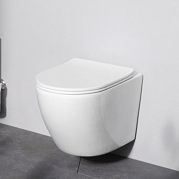 Унитаз подвесной Am.Pm Like C801900SC белый с сиденьем микролифт безободковый каскадный смыв