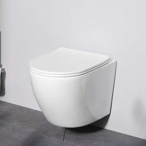 Унитаз подвесной Am.Pm Like C801900SC белый с сиденьем микролифт безободковый каскадный смыв