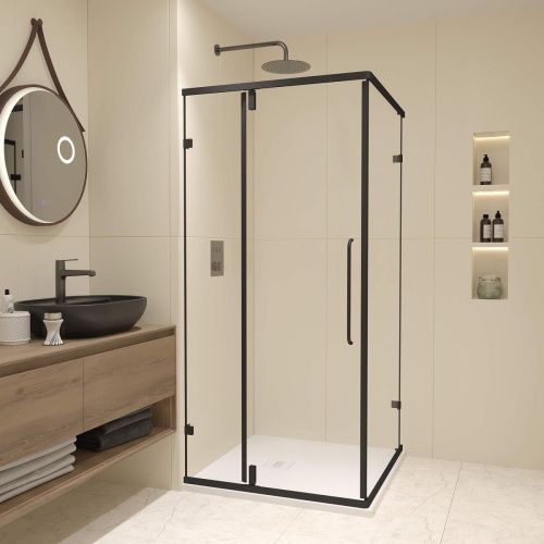 Душевой уголок RGW Classic 350903599-14 90х90 стекло прозрачное профиль черный без поддона - фото 2