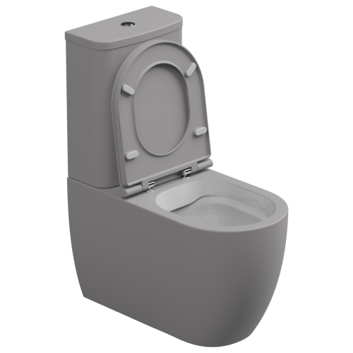 Чаша унитаза напольная GSG Ceramic Design Like LKMBLBI000/038P цвет белый/серый без бачка без сиденья безободковая смыв торнадо - фото 2