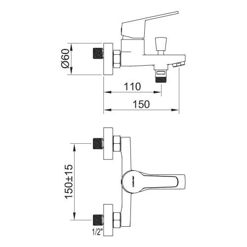 Смеситель Clever Panam Evo Xtreme 60530 настенный хром - фото 2