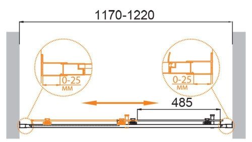Душевая дверь Cezares MOLVENO MOLVENO-BF-1-120-C-GM-IV 120х195 стекло прозрачное профиль оружейная сталь - фото 5