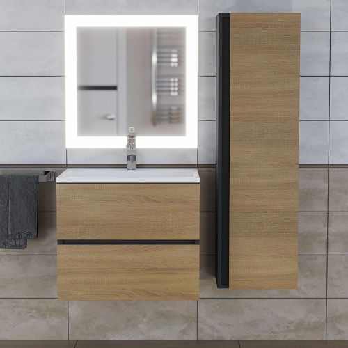 Тумба с раковиной Uperwood Barsa 2930205645 60х50 цвет коричневый/черный - фото 3