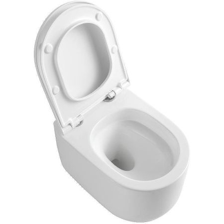 Унитаз подвесной Boheme Flow 969-SET-W цвет белый с сиденьем микролифт безободковый смыв торнадо