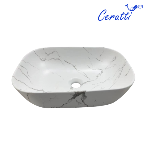 Раковина из сантехнического фарфора Cerutti SPA CR8217MMW 50х40 накладная цвет белый без отверстий под смеситель - фото 3