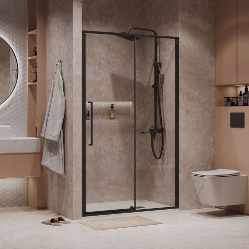 Душевая дверь Niagara Nova NG-85-12AB 120х195 стекло прозрачное профиль черный - фото 3