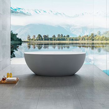 Ванна из искусственного камня Vincea Solid Surface VBT-6S01MG 170х75 отдельностоящая овальная