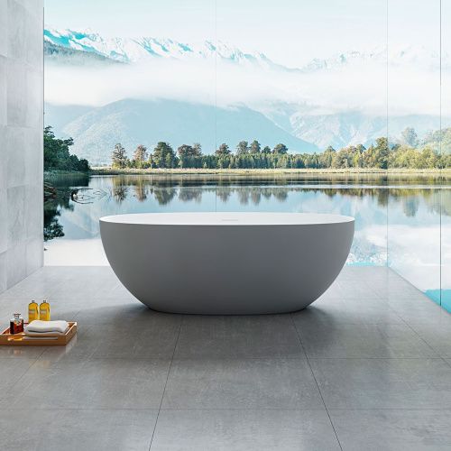 Ванна из искусственного камня Vincea Solid Surface VBT-6S01MG 170х75 отдельностоящая овальная