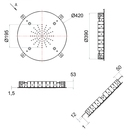 Верхний душ Remer 357SFM42N 40х40 хром - фото 2