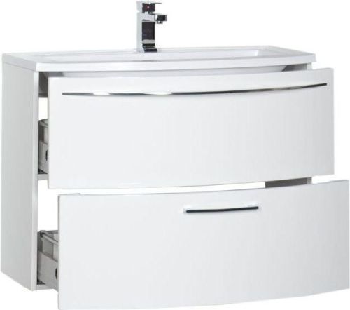 Тумба с раковиной De Aqua Лонг 00167099 90х40 подвесная цвет белый - фото 2