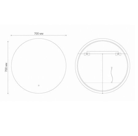 Зеркало с подсветкой и антизапотевателем Grossman COSMO-норма BLACK 1970702 70х70 подвесное